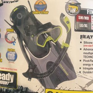 U.S divers set go pro ready water tight fins/mask